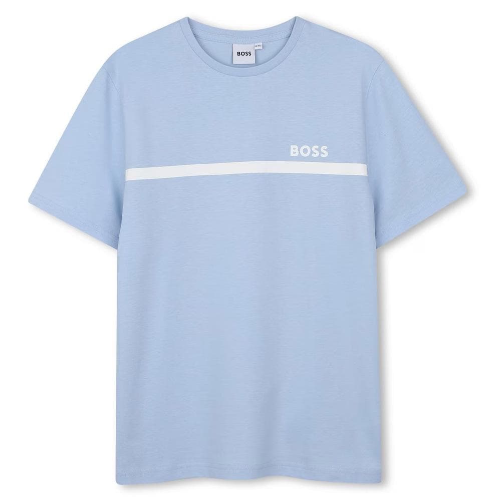 T-Shirt Bleu Garçon Hugo Boss J52727 1