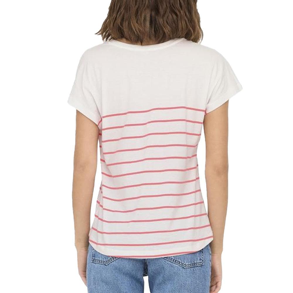 T-Shirt Blanc/Rose Femme Only Emily 2