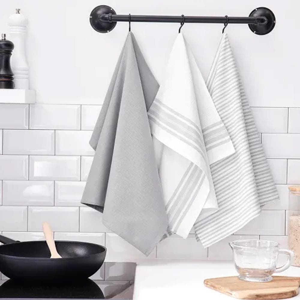Lot De 3 Torchons Imprimé Gris Today Essential 2