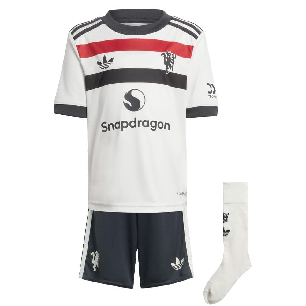 Manchester United Ensemble Blanc/Gris/Rouge Garçon Adidas 24/25 3