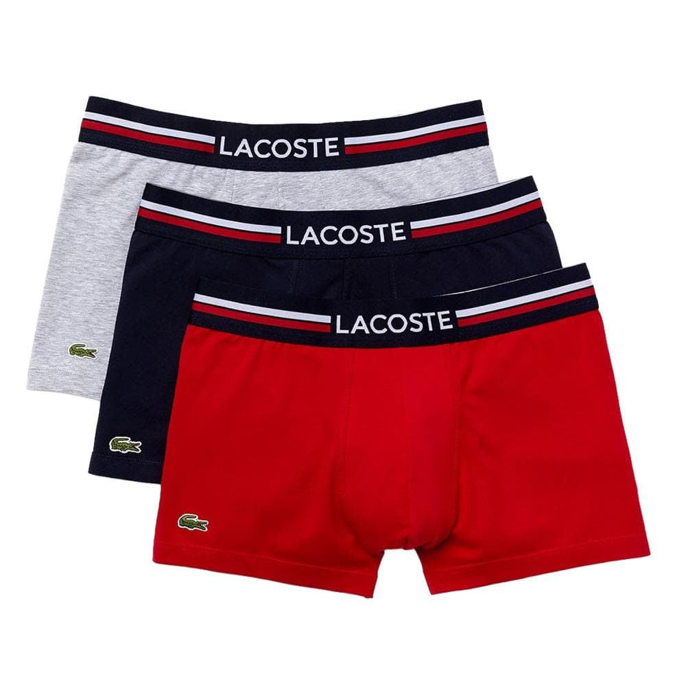 x3 Boxers Noir/Gris/Rouge Homme Lacoste 5H3386 1