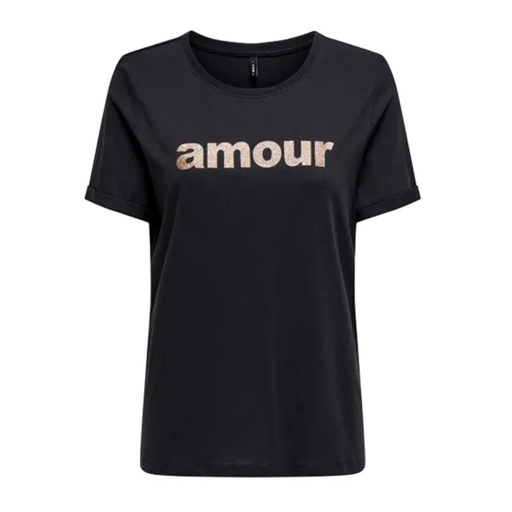 T-Shirt Marine Femme Only Amour Glitter 1