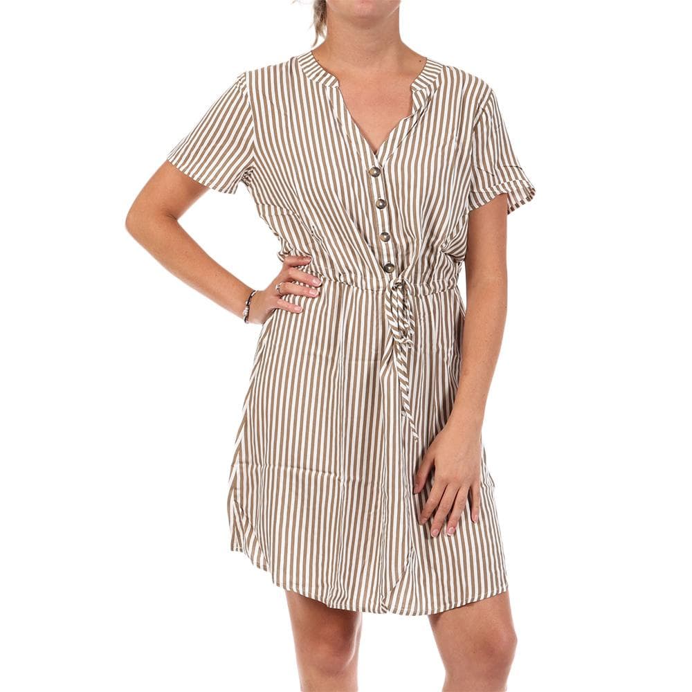 Robe Rayure Marron/Blanc Femme JDY Life 1