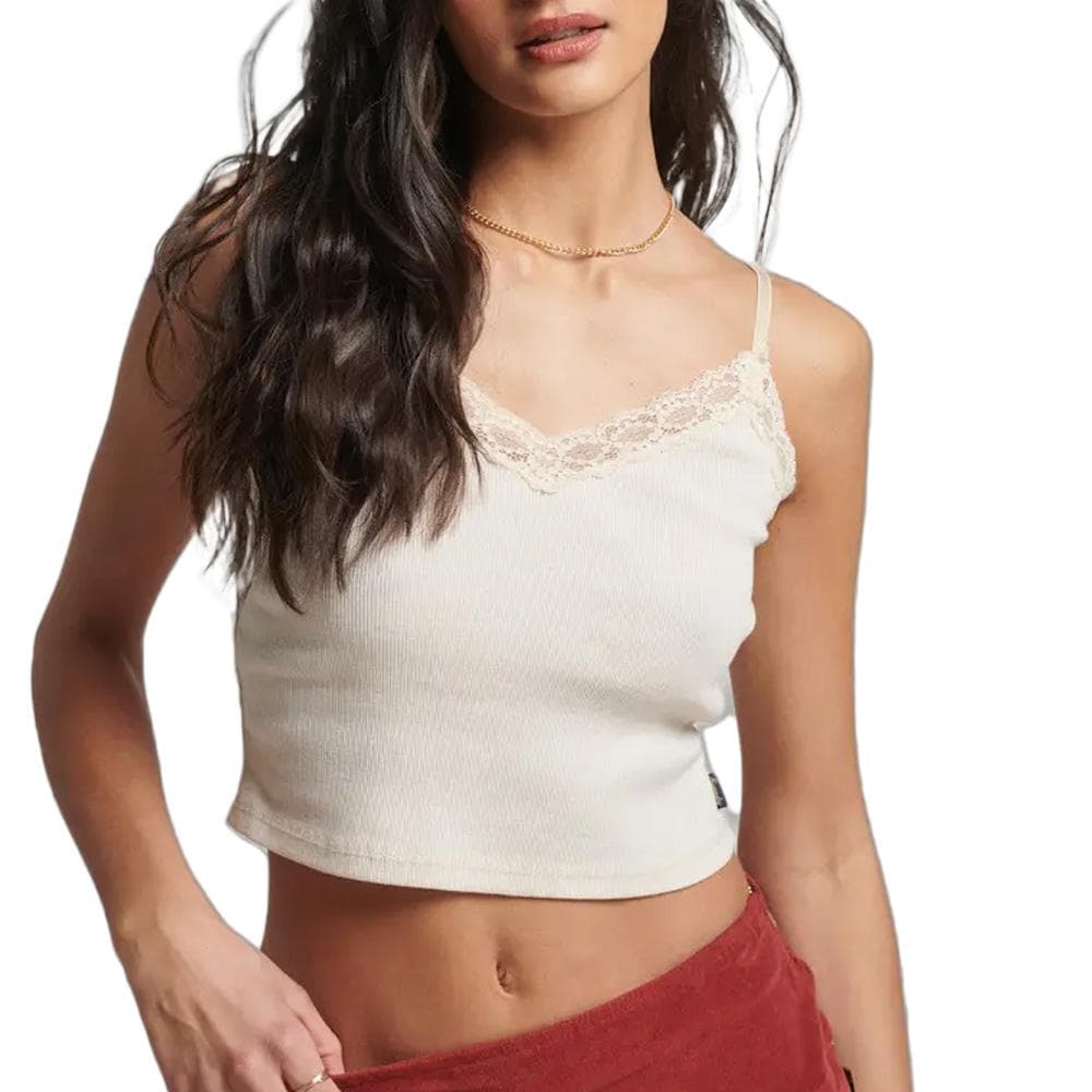 Top Blanc Femme Superdry Vintage Lace Cami 1