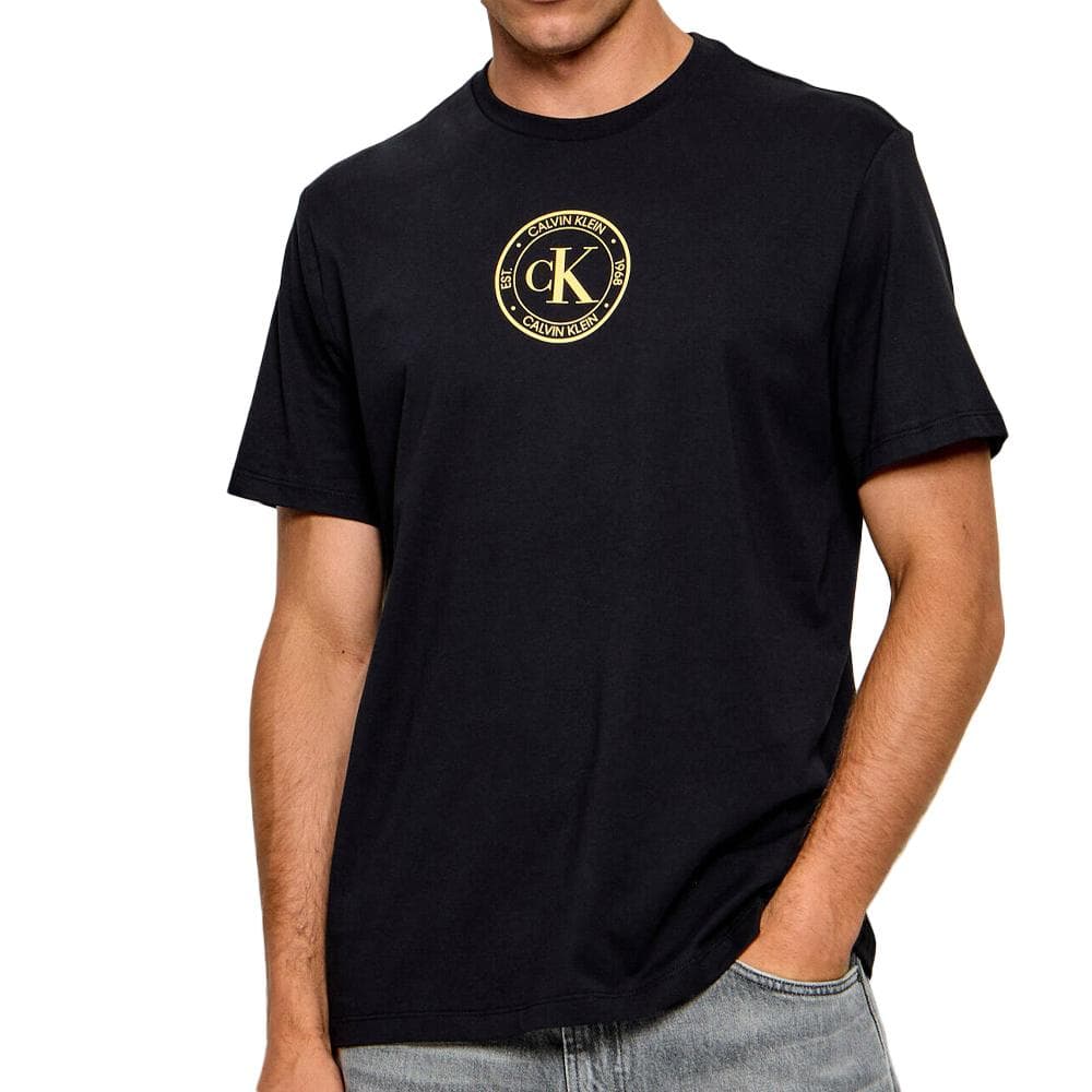 T-Shirt Noir Homme Calvin Klein Jeans Ss 30s Eu Crest 1