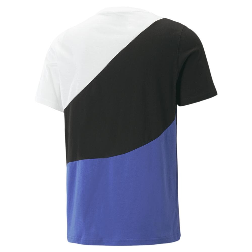 T-shirt Blanc/Noir/Bleu Homme Puma Power Cat 2