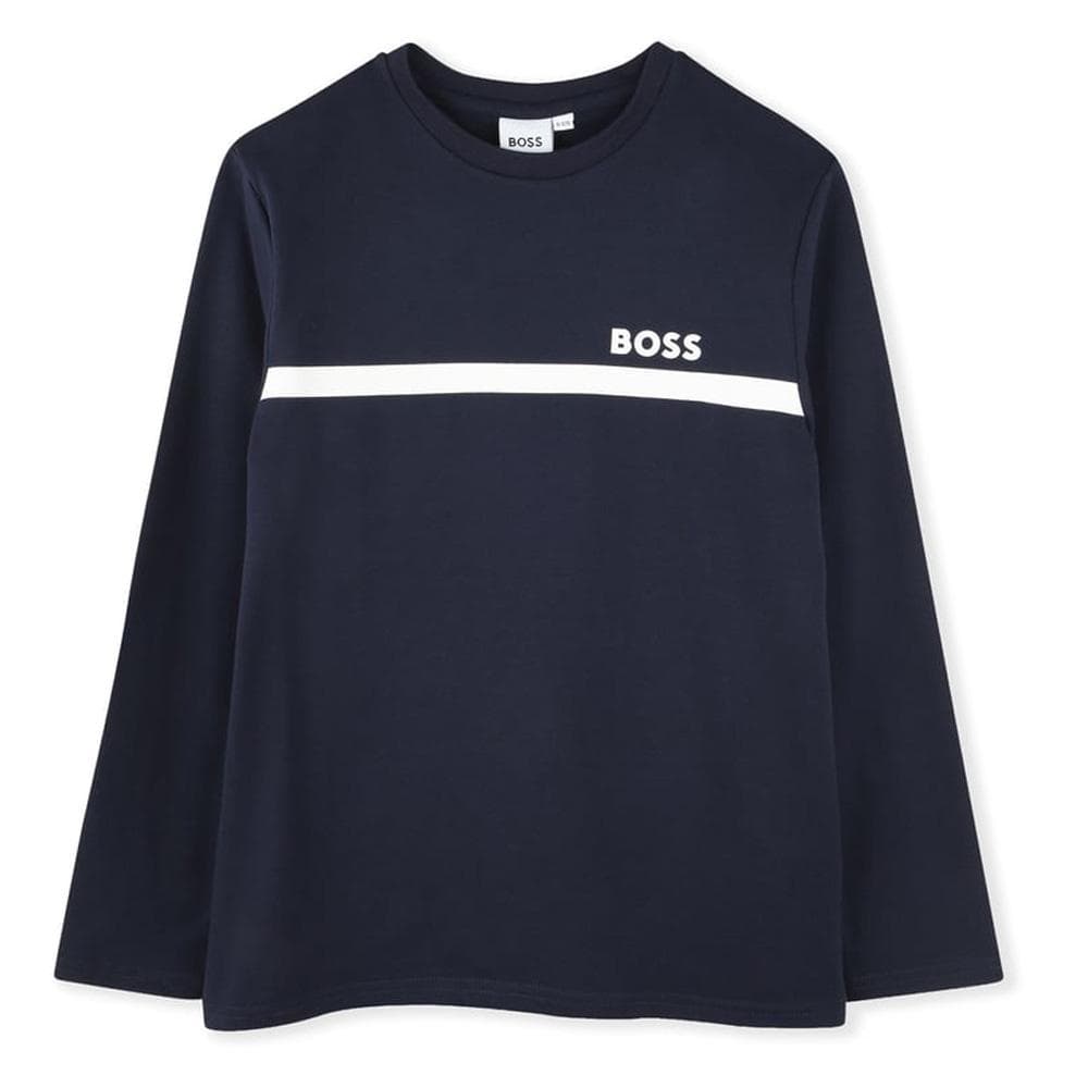 T-Shirt Marine Garçon Hugo Boss J52727 1