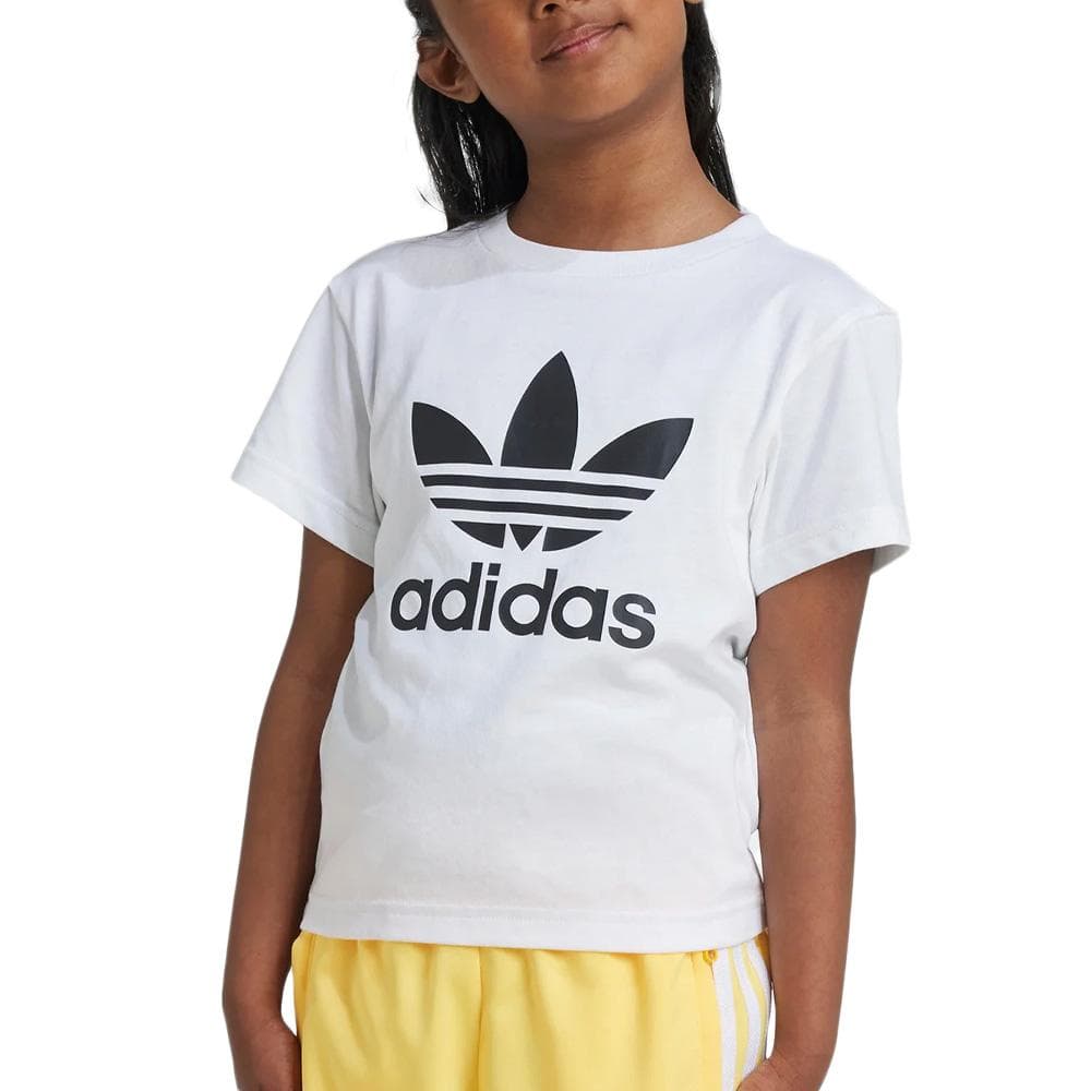 T-Shirt Blanc/Noir Fille Adidas Trefoil 1