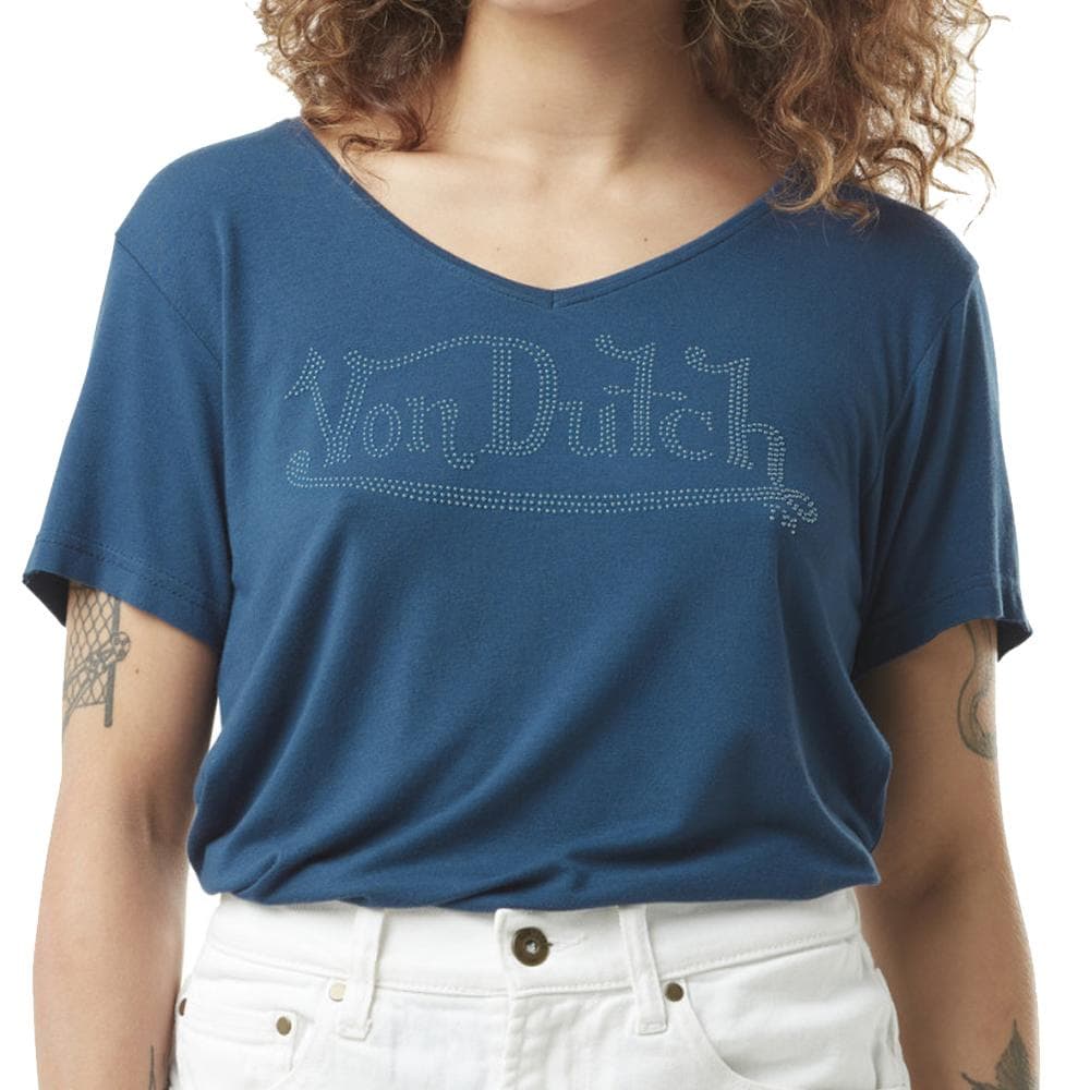 T-shirt Bleu Femme Von Dutch Slub M 1