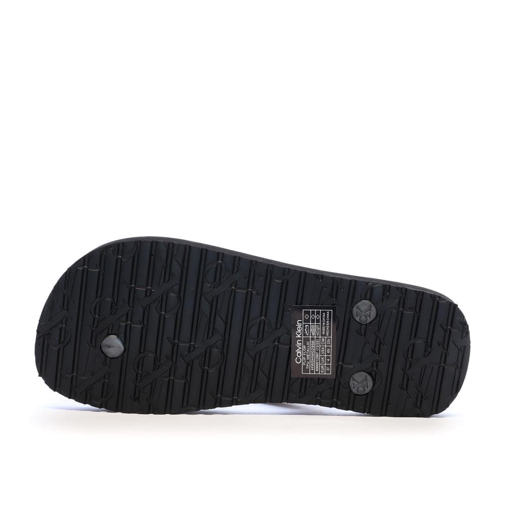 Tongs Noir Femme Calvin Klein Jeans Flip Flop Tpu Metall 2