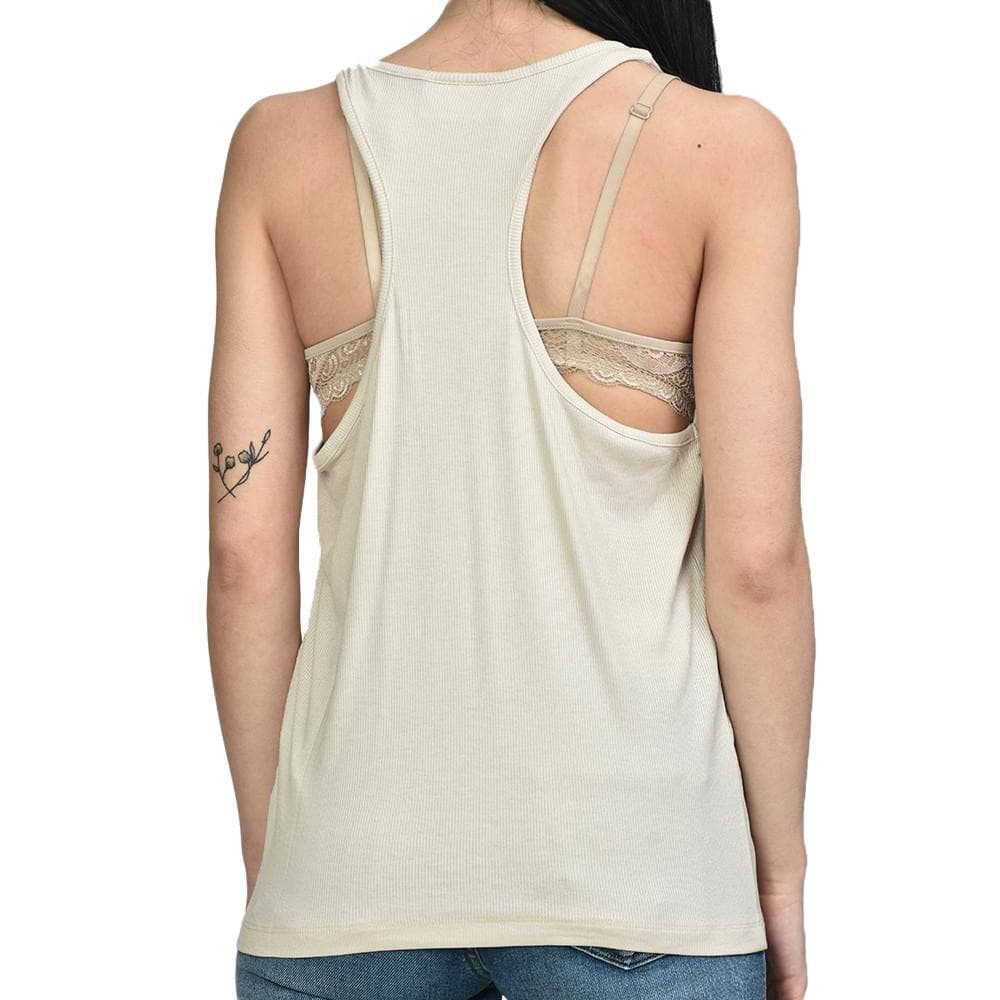 Débardeur Beige Femme JJXX Fleur 2