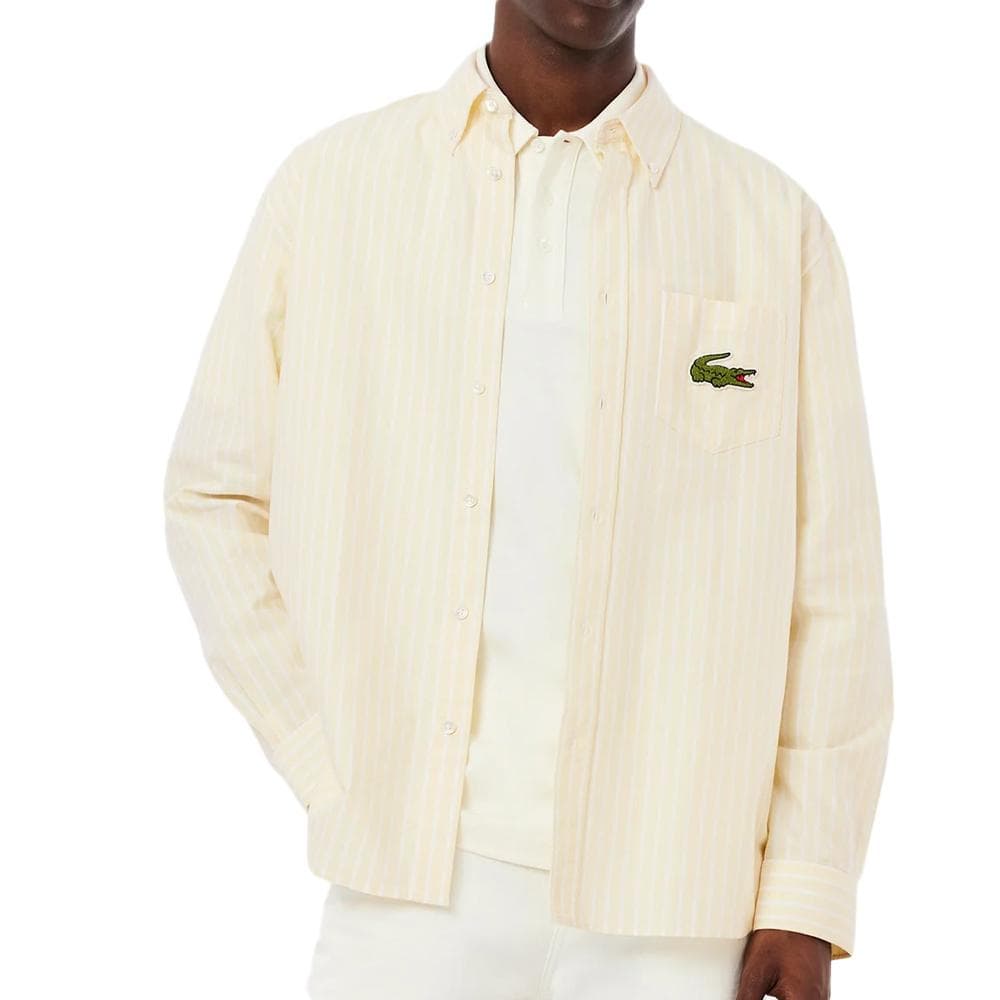 Chemise Jaune à rayures Homme Lacoste Relaxed Fit 1