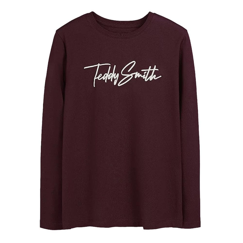 T-Shirt Manches Longues Bordeaux Garçon Teddy Smith Evan 1