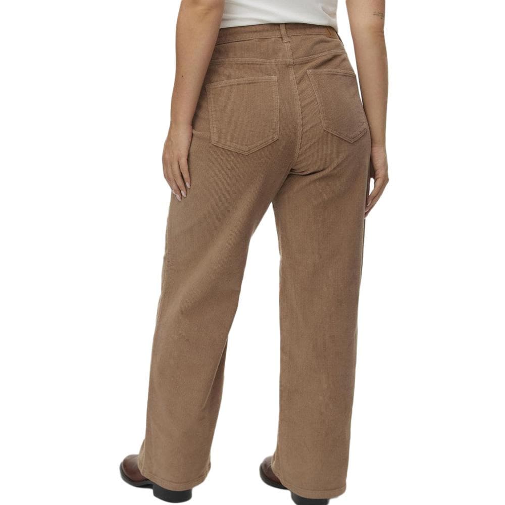 Pantalon en Velours Beige Foncer Femme Vero Moda Curve Corudroy 2
