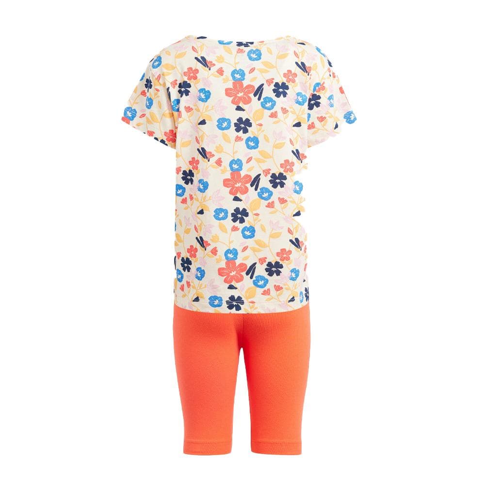Ensemble survêtement orange Fille Adidas Cyc Short Tee S 2