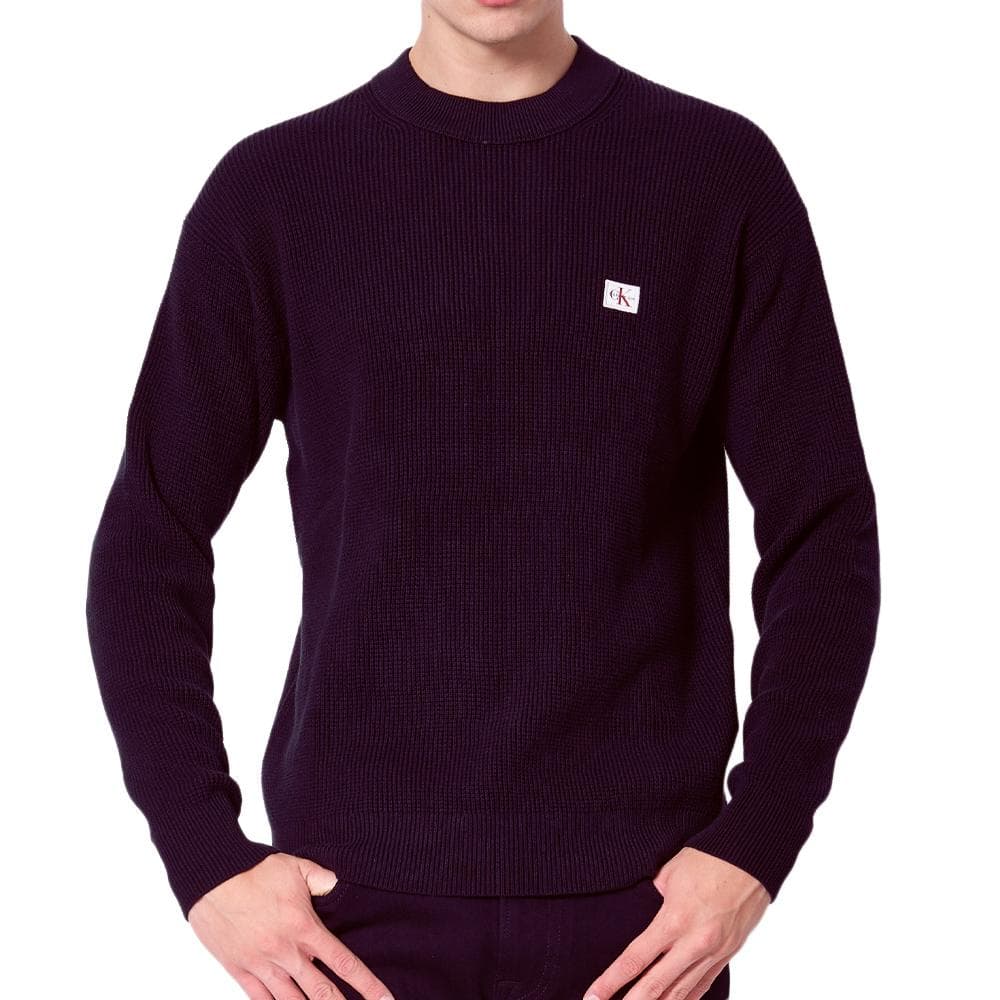 Pull Bordeaux Homme Calvin Klein Jeans Waffle 1