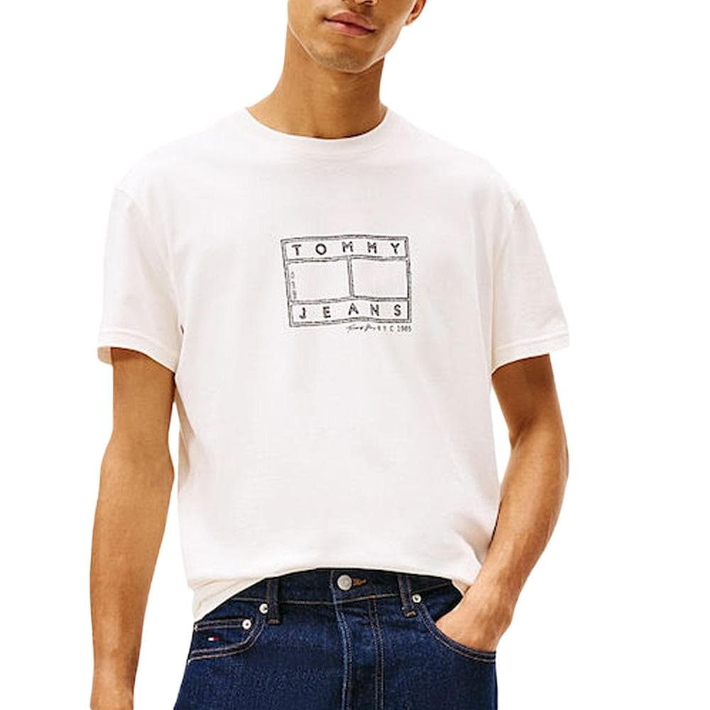 T-shirt Blanc Homme Tommy Hilfiger Tjm Reg Center Flag 1
