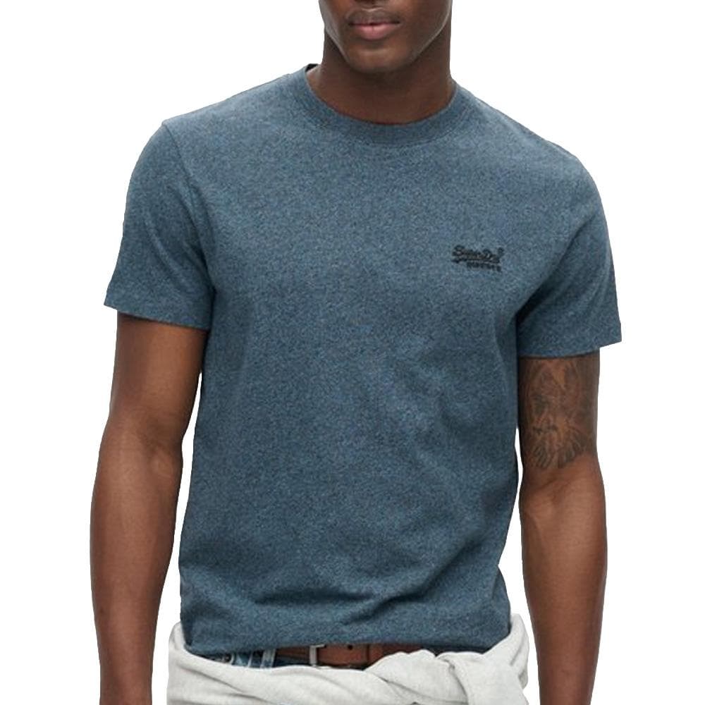 T-shirt Bleu Homme Superdry Vintage Logo 1