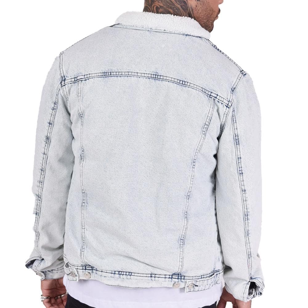 Veste en Jean Bleu Homme Project X Paris Mouton 2