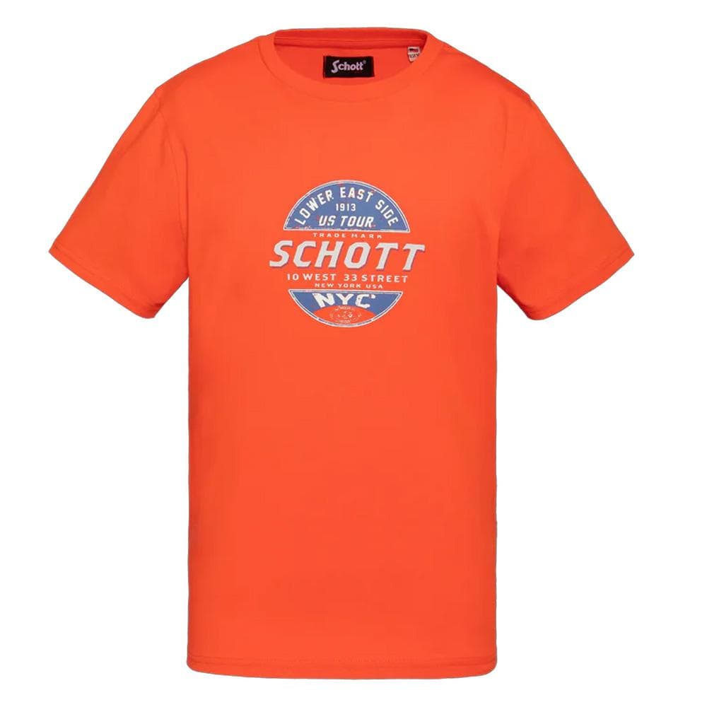 T-shirt Orange Garçon Schott USTOUR 1
