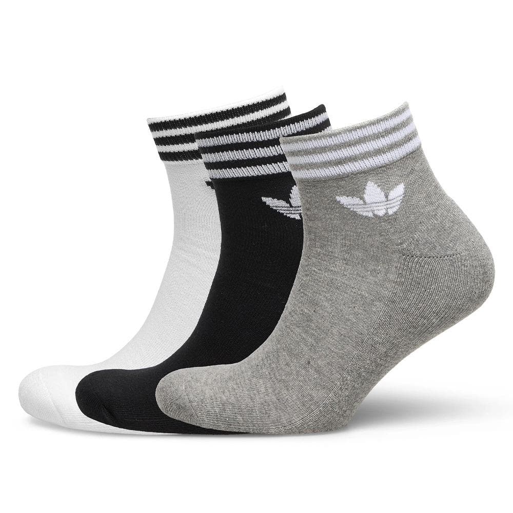 x3 Paires de chaussettes Blanches/Noires Homme Adidas Tref Ank 2