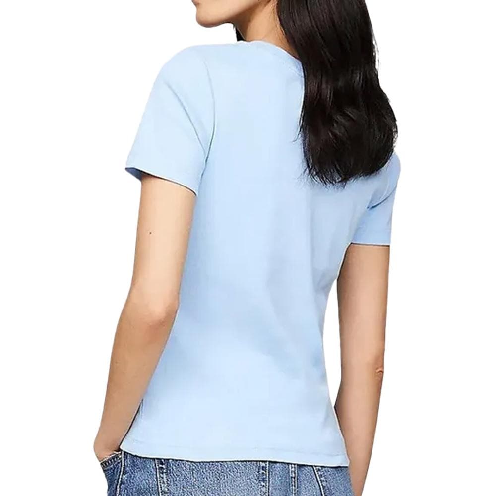 T-shirt Bleu Femme Tommy Hilfiger Slim Cody C-nk Ss 2