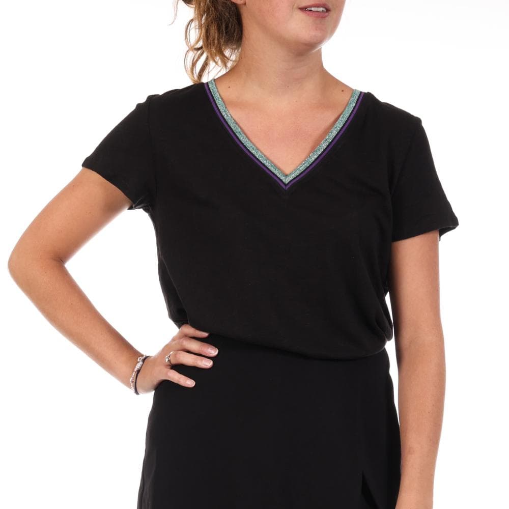 T-shirt Noir Femme FREEMAN PORTER Tonia Linen 1