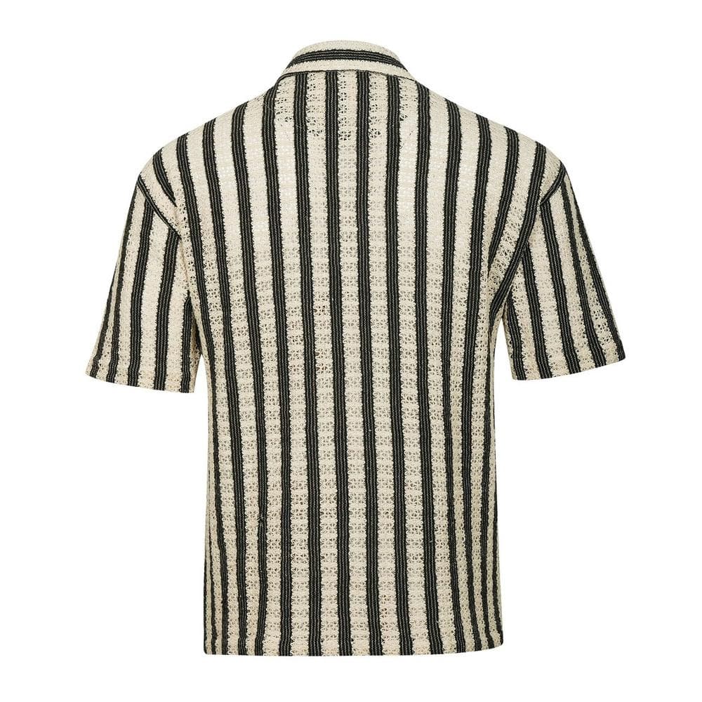Chemisette Beige/Noir Rayures Homme Kaporal TROY 2