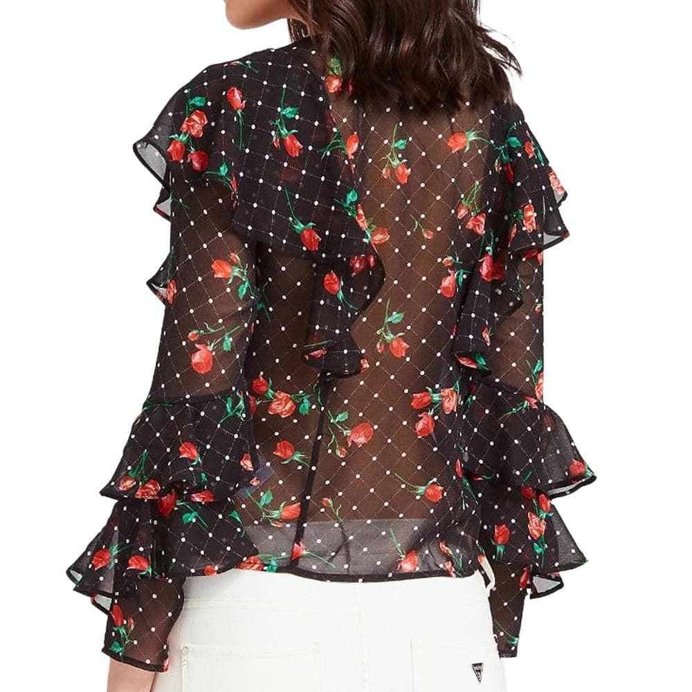 Blouse Noir à fleurs Femme Guess Rose 2