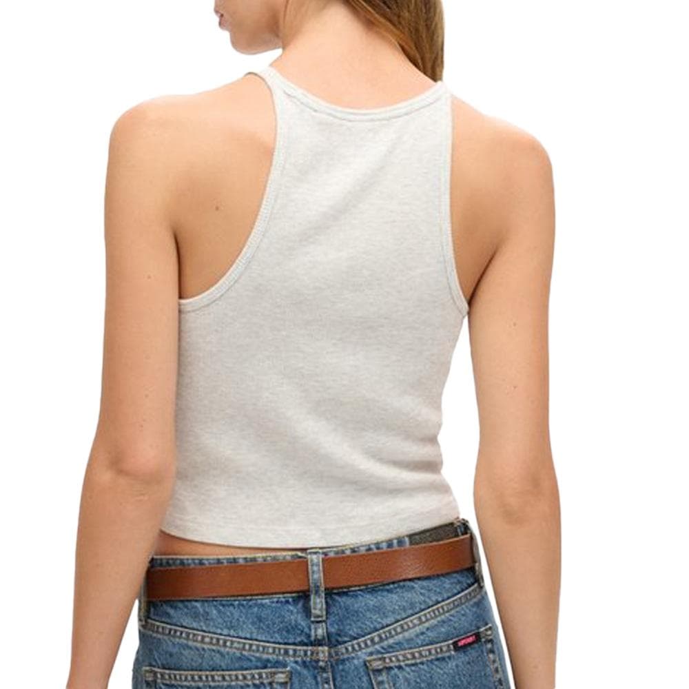 Débardeur Beige Femme Superdry Essential Logo Racer 2
