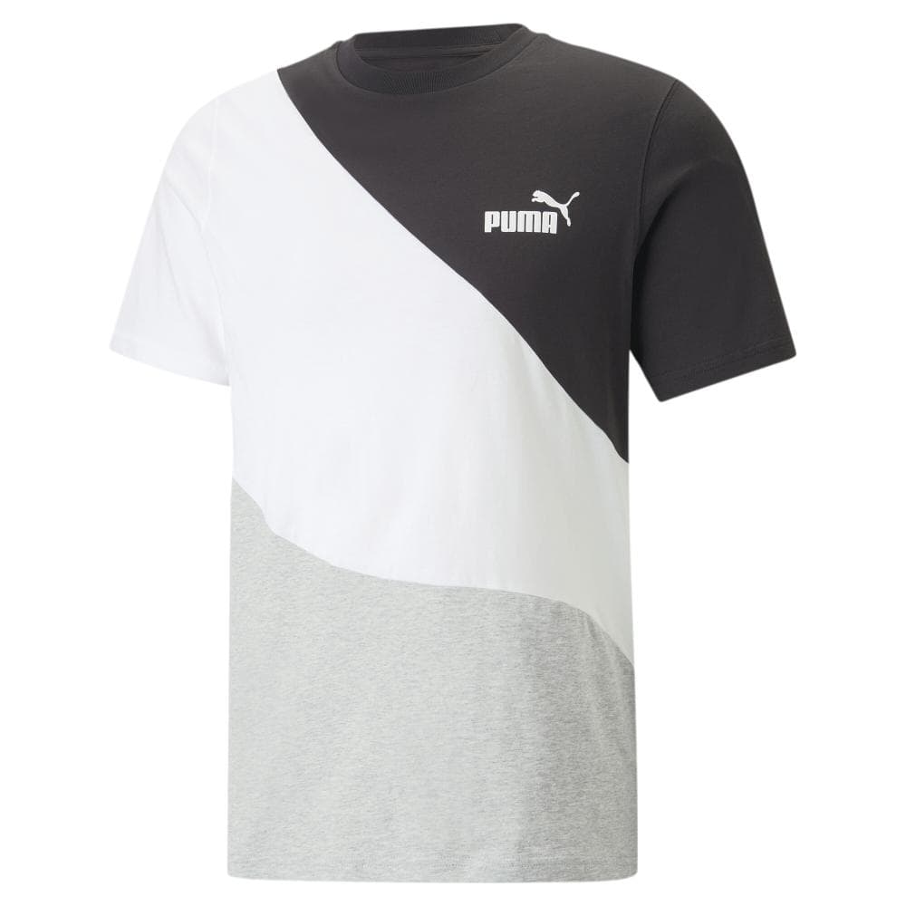 T-shirt Blanc/Noir/Gris Homme Puma Power Cat 1