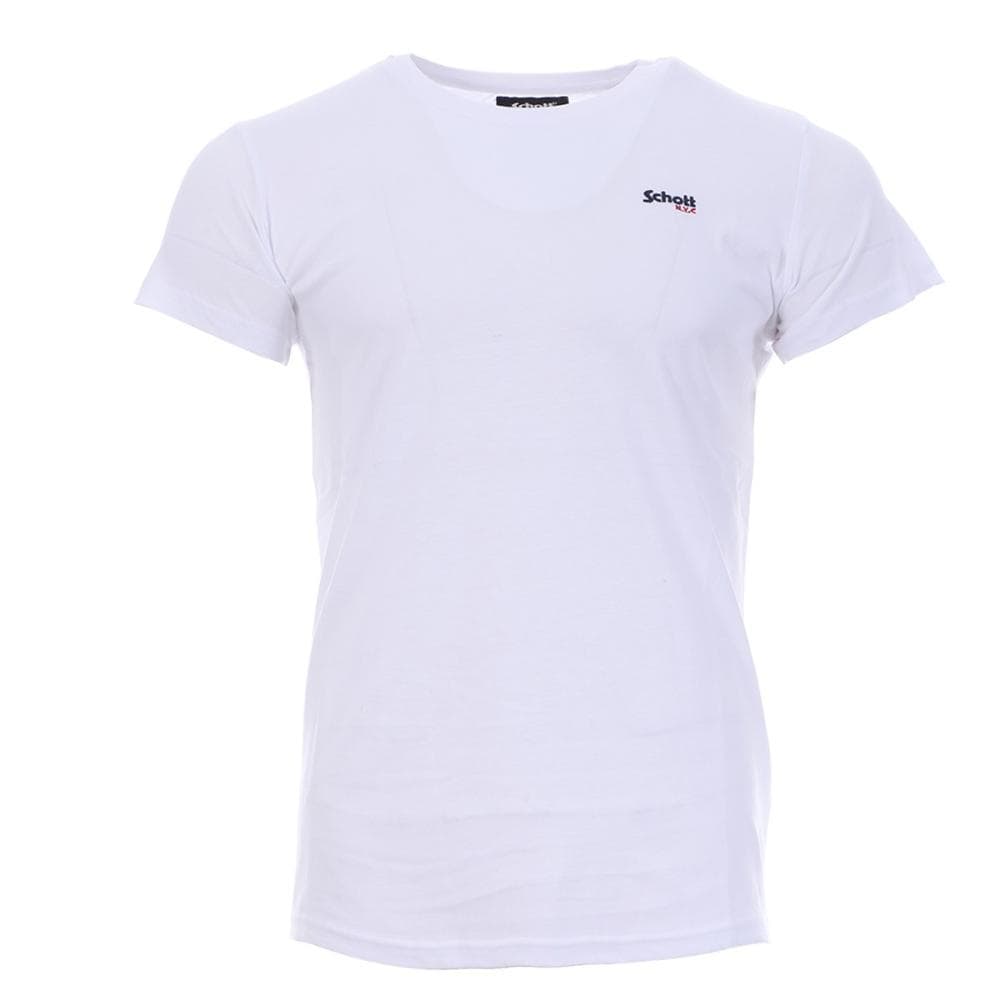 T-shirt blanc homme Schott NYC brodé 1