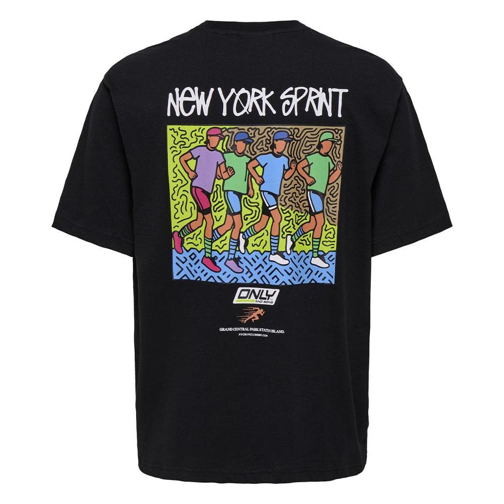 T-shirt Noir Homme Only & Sons print Logo Rlx 2