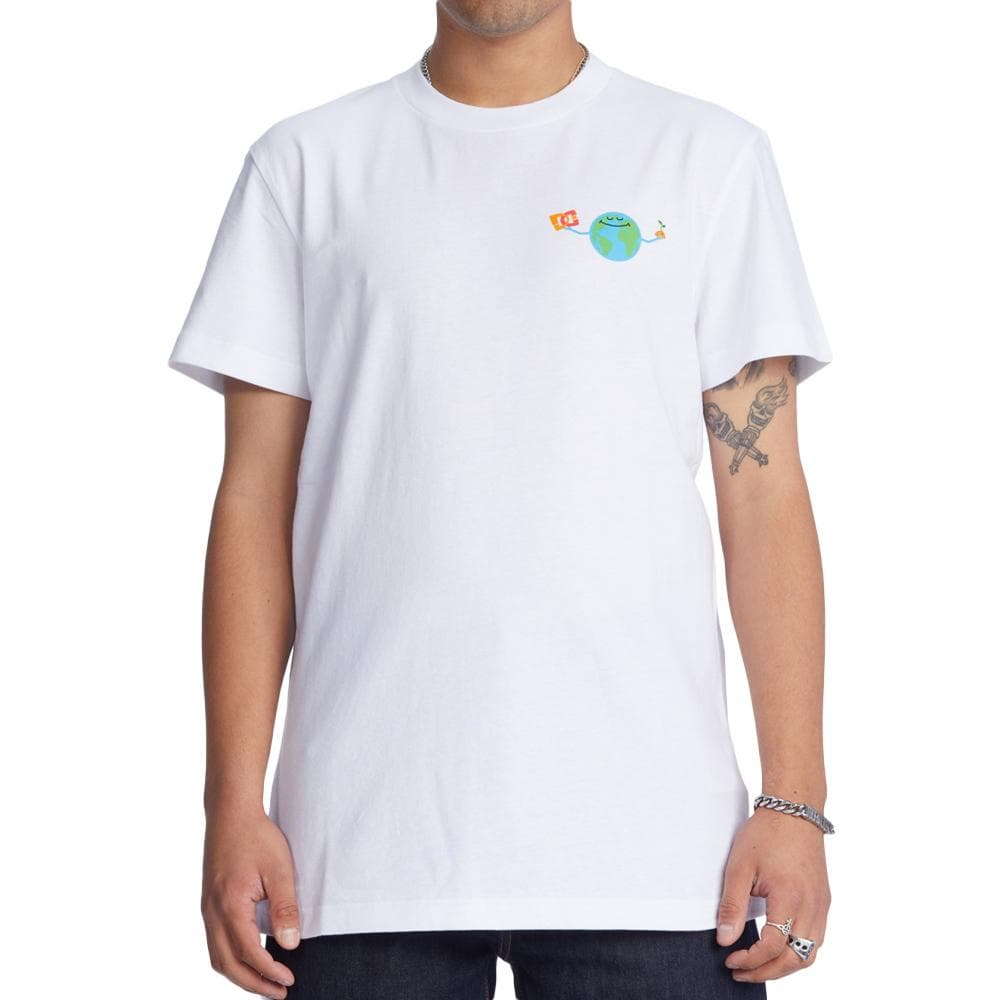 T-Shirt Blanc Homme Dc shoes Our World 1