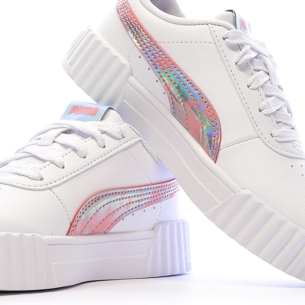 Baskets Blanches/Rose/Bleu Fille Puma Carina 3.0 7