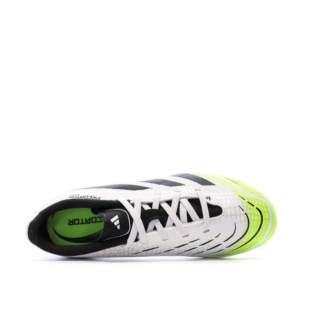 Chaussures de Foot Blanc/Noir/Jaune Junior Adidas Predator League MG 4