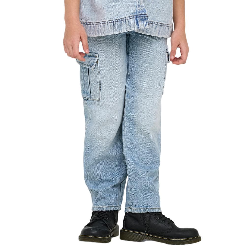 Jean Droit Cargo Bleu Clair Fille Kids ONLY Mony Wide 1