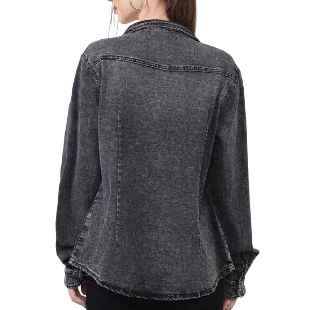 Chemise en Jean Noir Femme Monday Premium Bleach 1 2