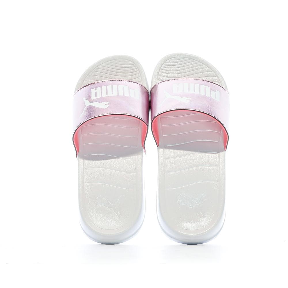 Claquettes Blanche/Rose Femme Puma Popcat 20 3