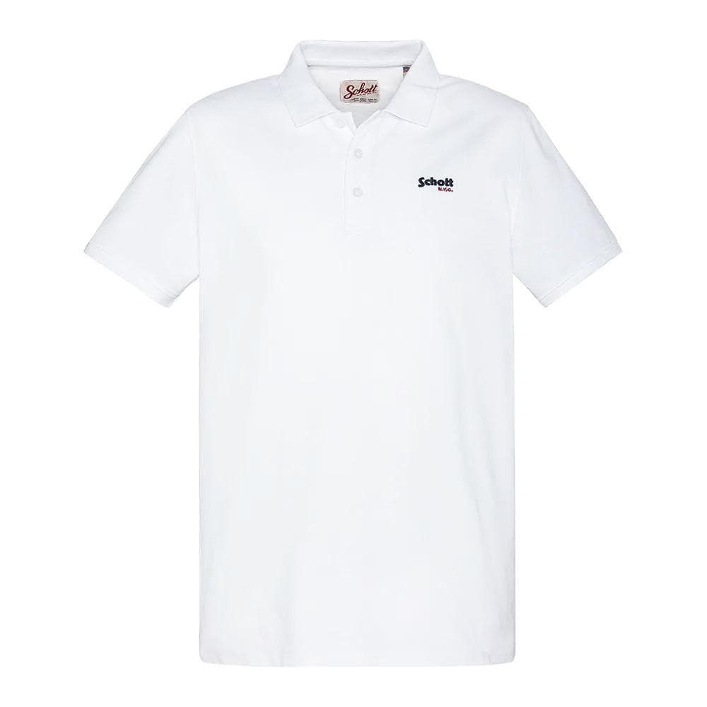 Polo Blanc Homme Schott S0022 1
