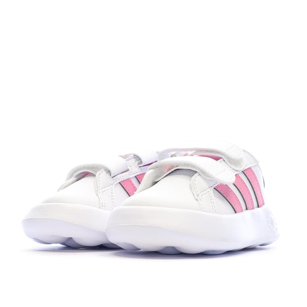 Baskets Blanches/Roses Bébé Fille Adidas Grand Court 2.0 6