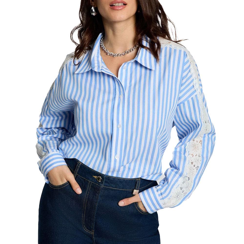 Chemise Bleu à Rayures Femme Morgan CARAY 1