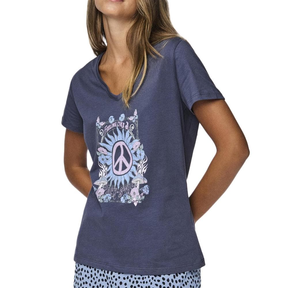T-Shirt Marine Femme Pieces Briella 1