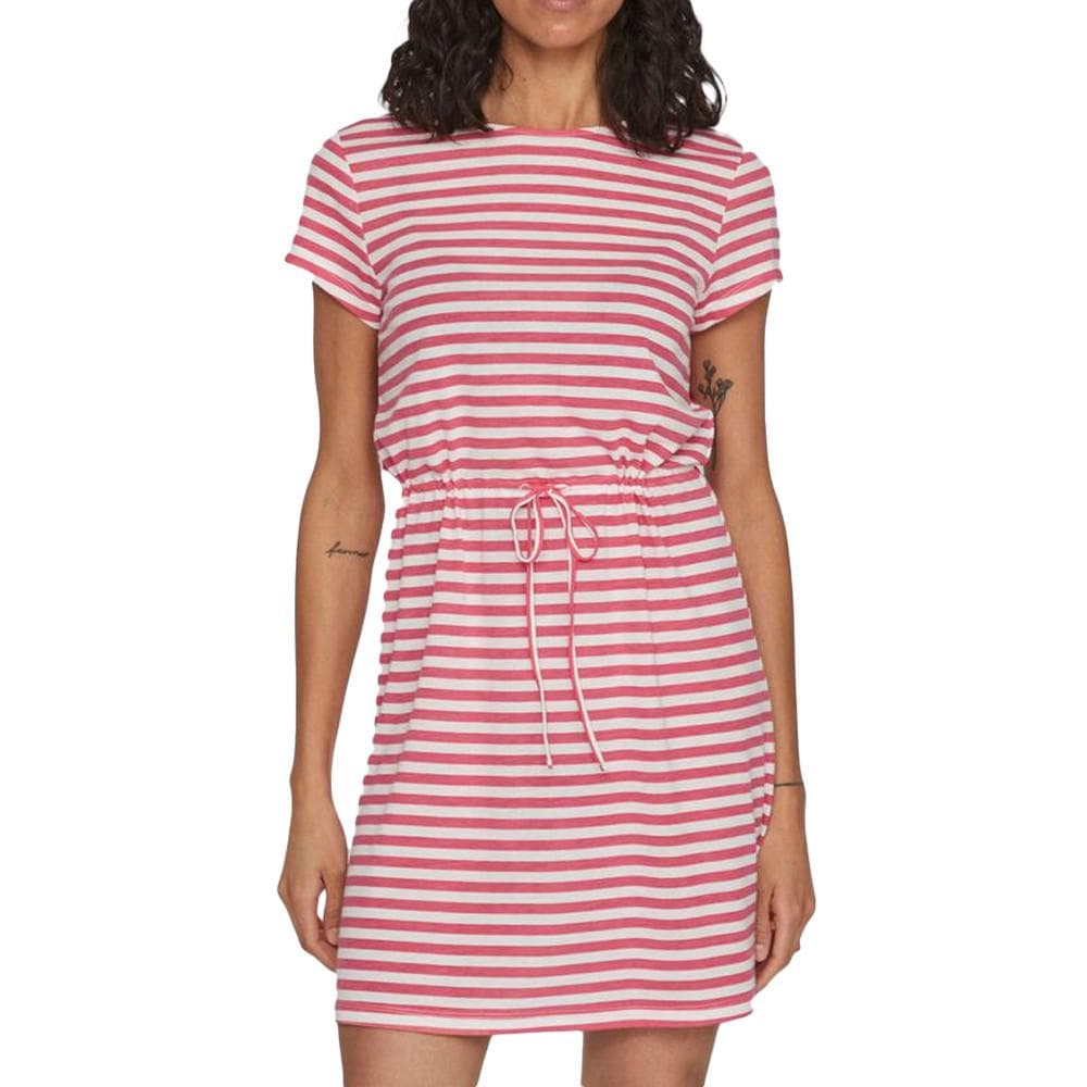 Robe Rose/Blanc à Rayures Femme Vila Mooney String 1