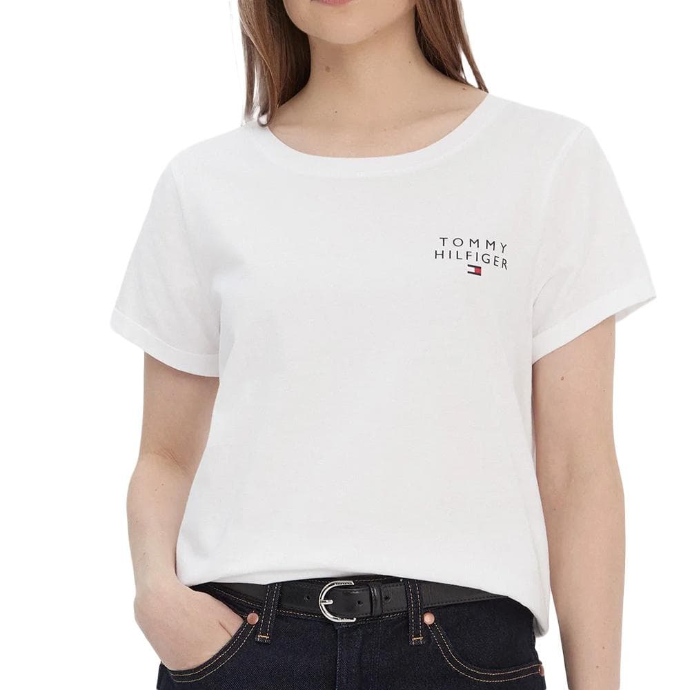 T-Shirt Blanc Femme Tommy Hilfiger Sleeve 1