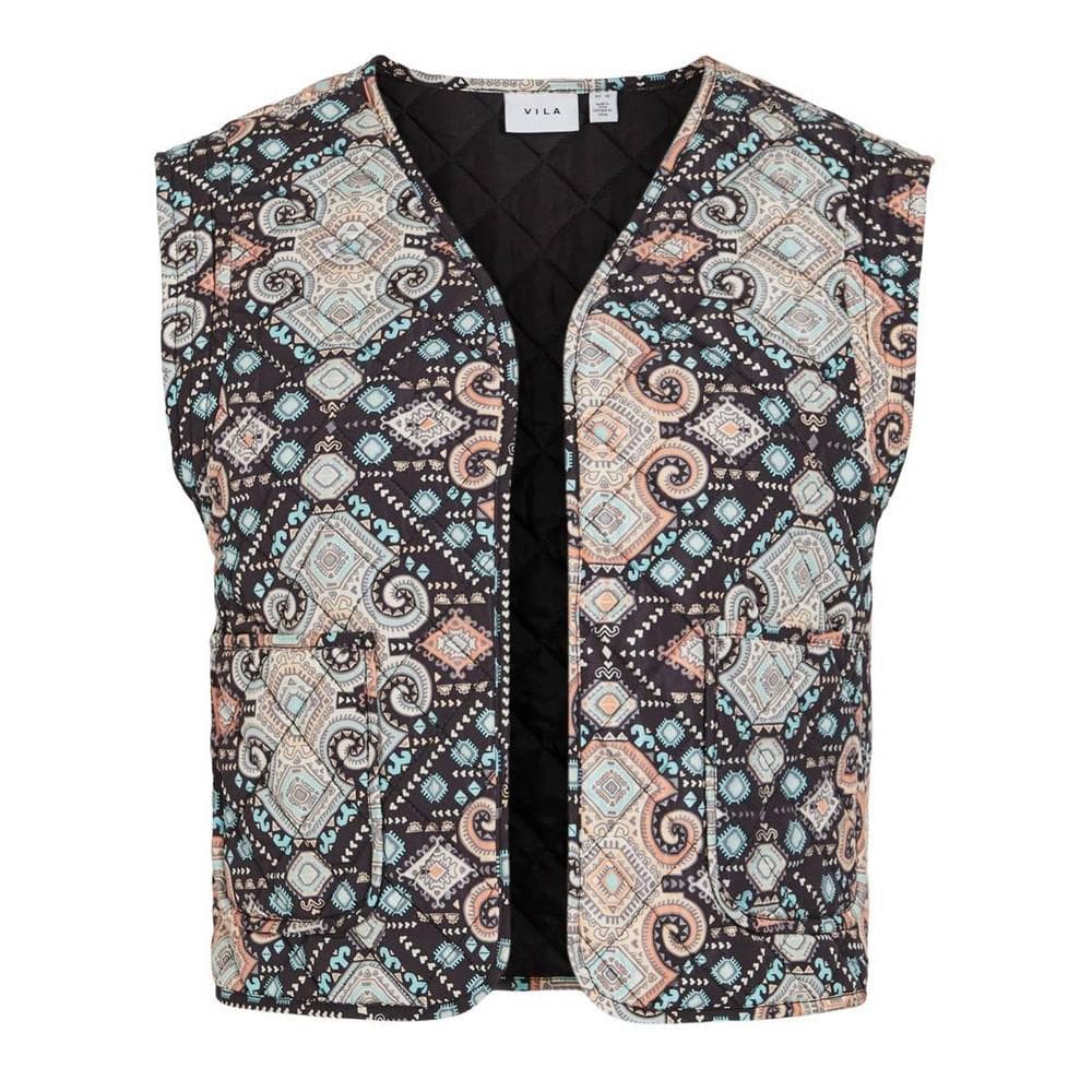 Gilet Noir à motif Femme Vila Vietra Quilted 1