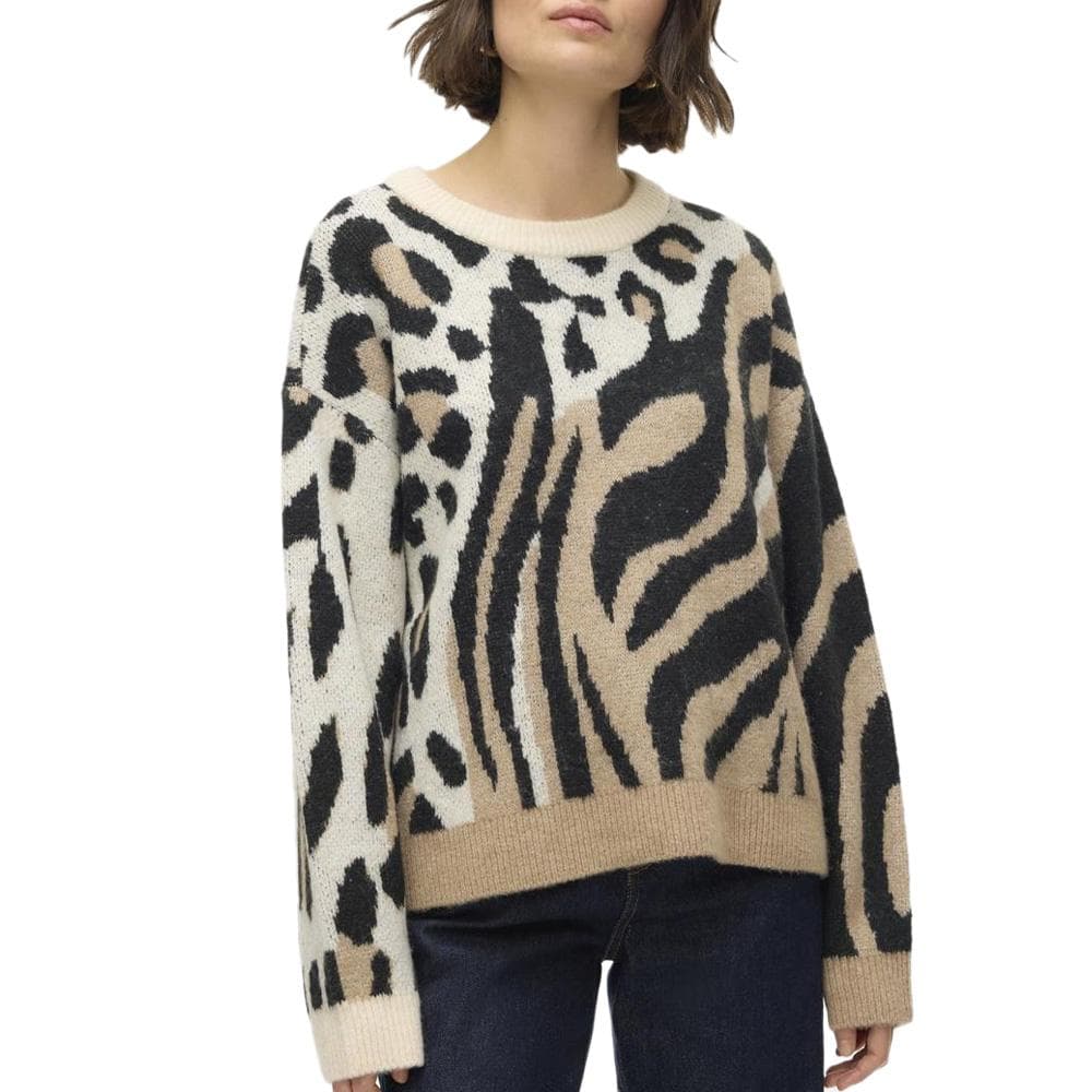 Pull Marron Imprimé Femme Vero Moda Kai 1