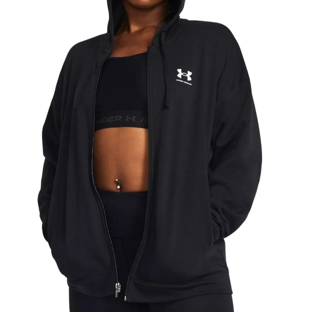 Sweat Zippé Noir Femme Under Armour Rival Terry 1