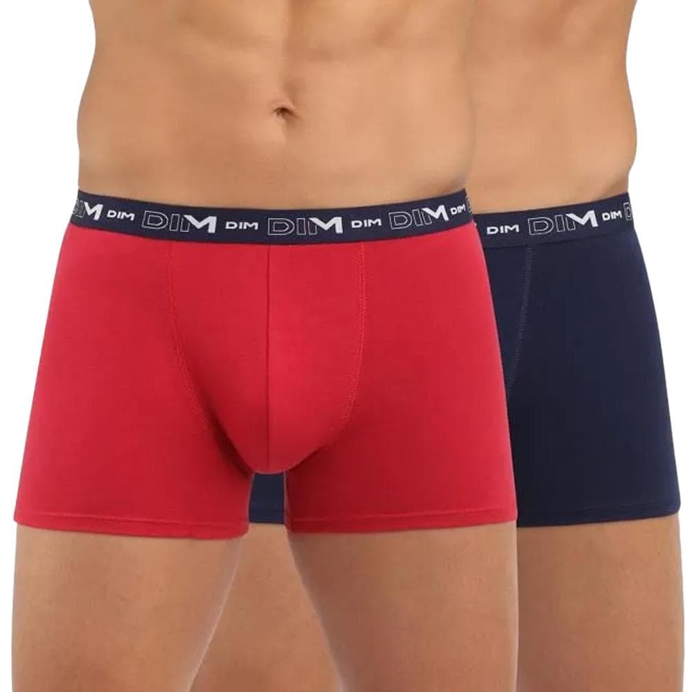 Lot de 2 Boxers Marine/Rouge Homme Dim D6596 - Taille 3