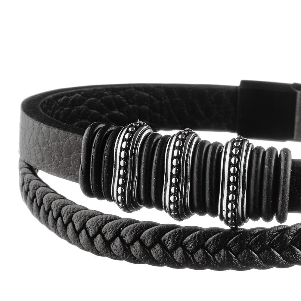Bracelet Noir/Argent Homme Geographical Norway 315066 3